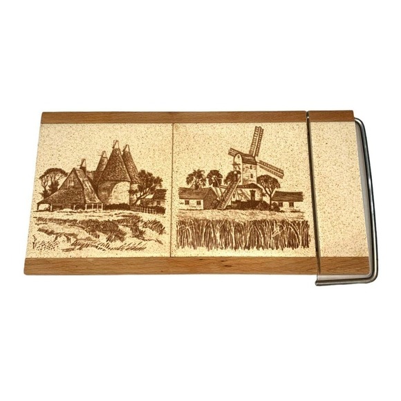 Wood Wot Knots Kitchen Vintage 7s Wood Wot Knots Tile Cheese Board